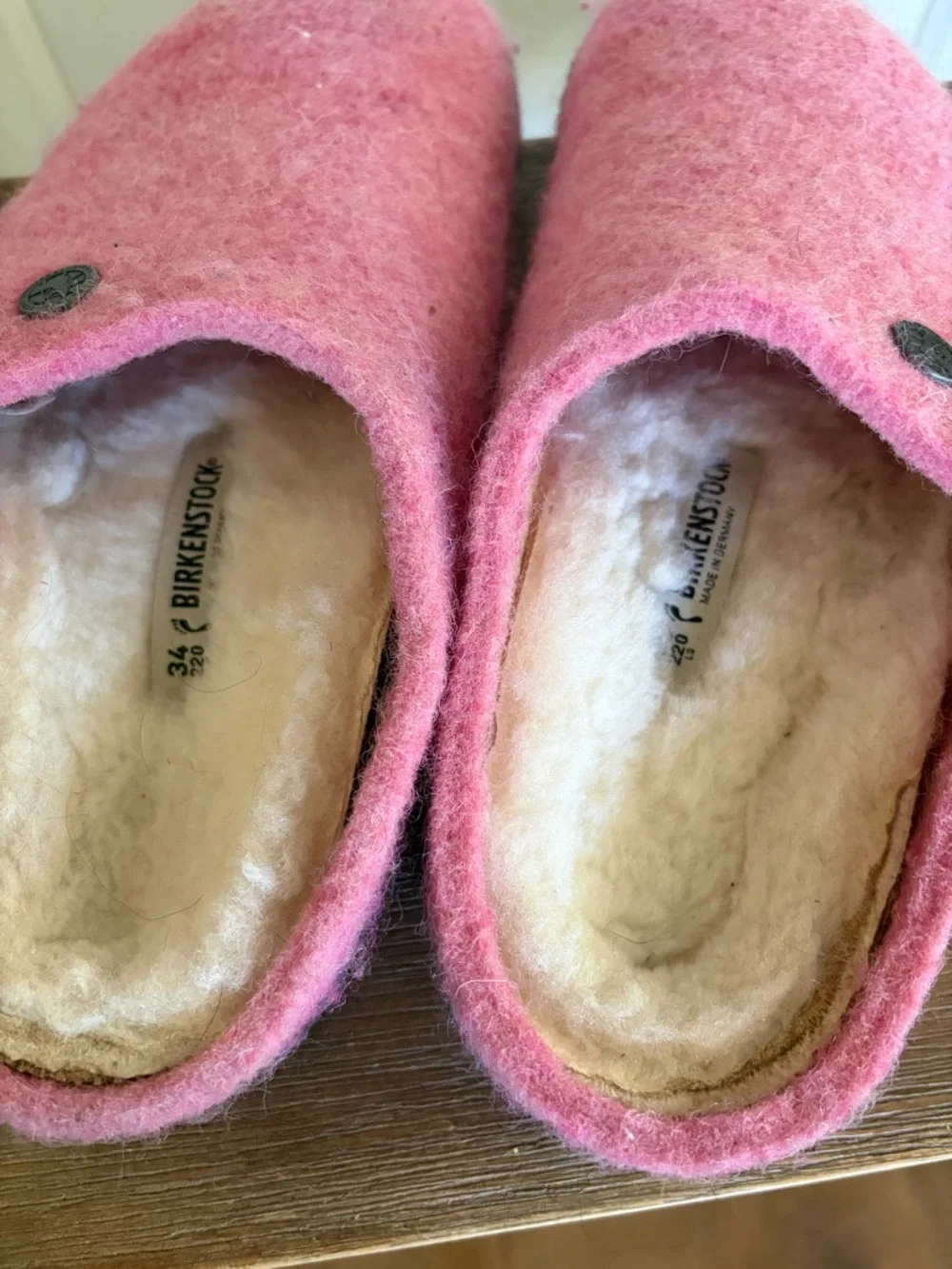 Birkenstock Kids Zermatt Slippers fleece lined size 34 3 3.5 girls